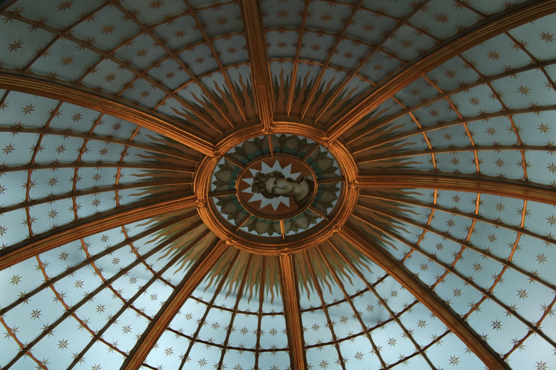 Ceramic mosaic ceiling and Art Nouveau tiled interior of Café Imperial in Prague