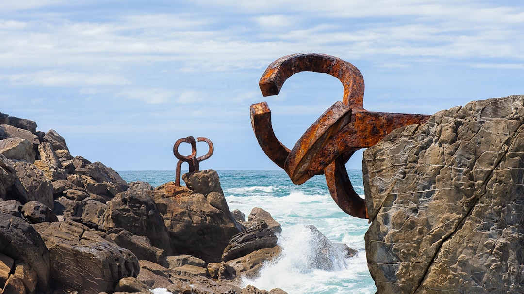 Chillida's Peine del Viento wind comb sculptures on the coast of San Sebastián Spain