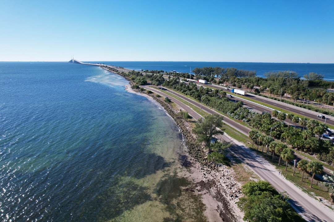 Aerial view of downtown St. Petersburg Florida waterfront along Tampa Bay