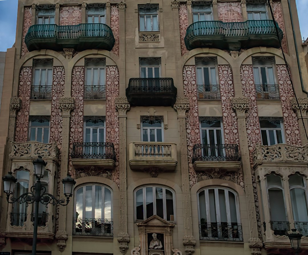 Art Nouveau ceramic tile facade in El Cabanyal neighborhood Valencia Spain