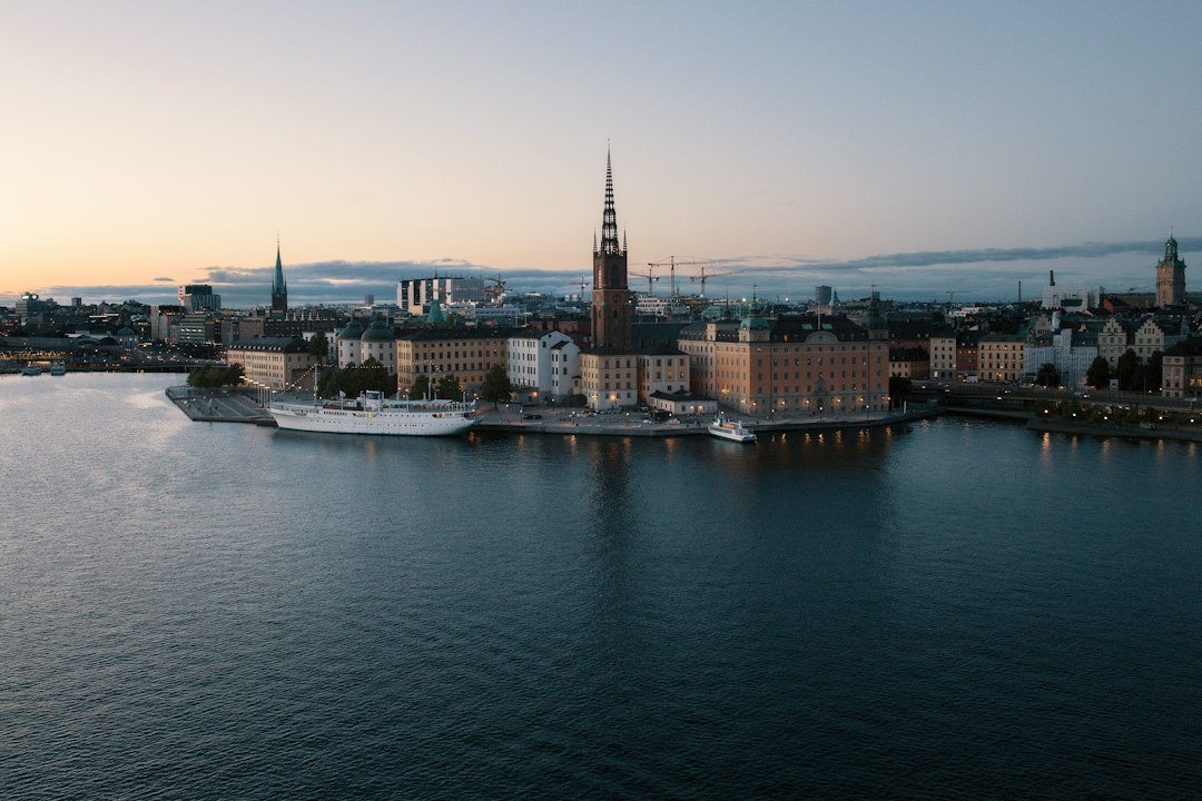 Scenery of a body of water beside a city in Stockholm
